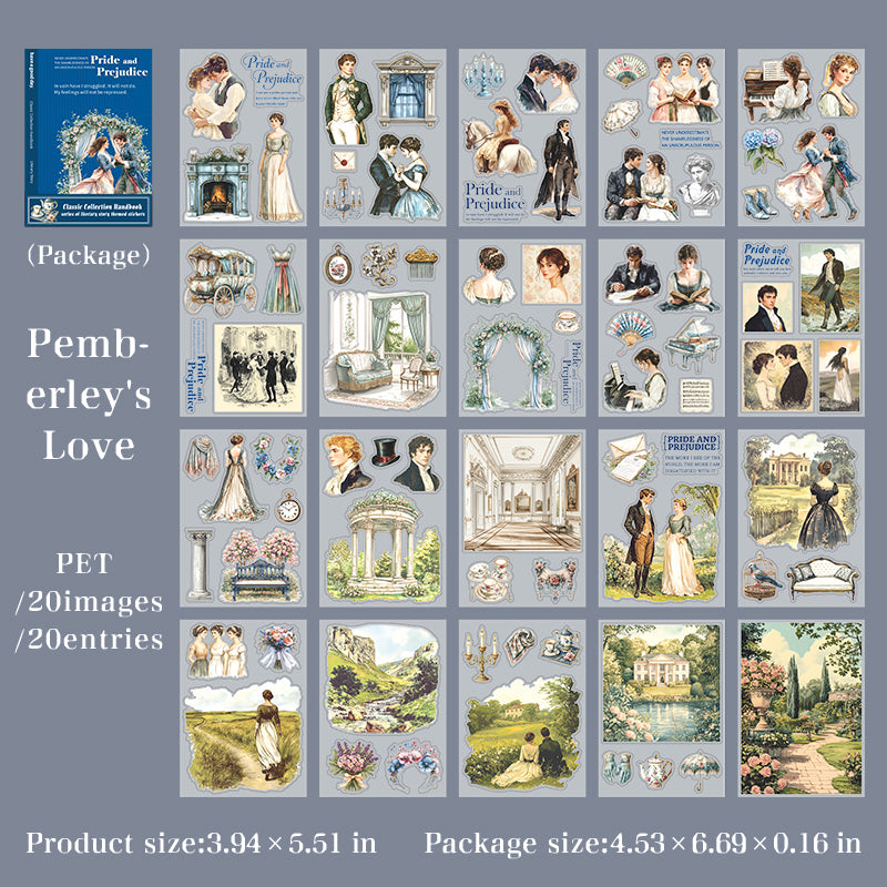 Literary story PET sticker book -20Pcs each pack
