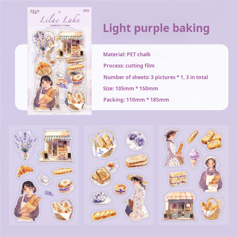0314 Heart breeze Series flat Sticker -3Pcs each pack