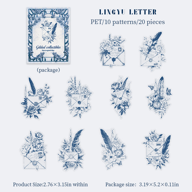 Vintage PET sticker -20Pcs each pack