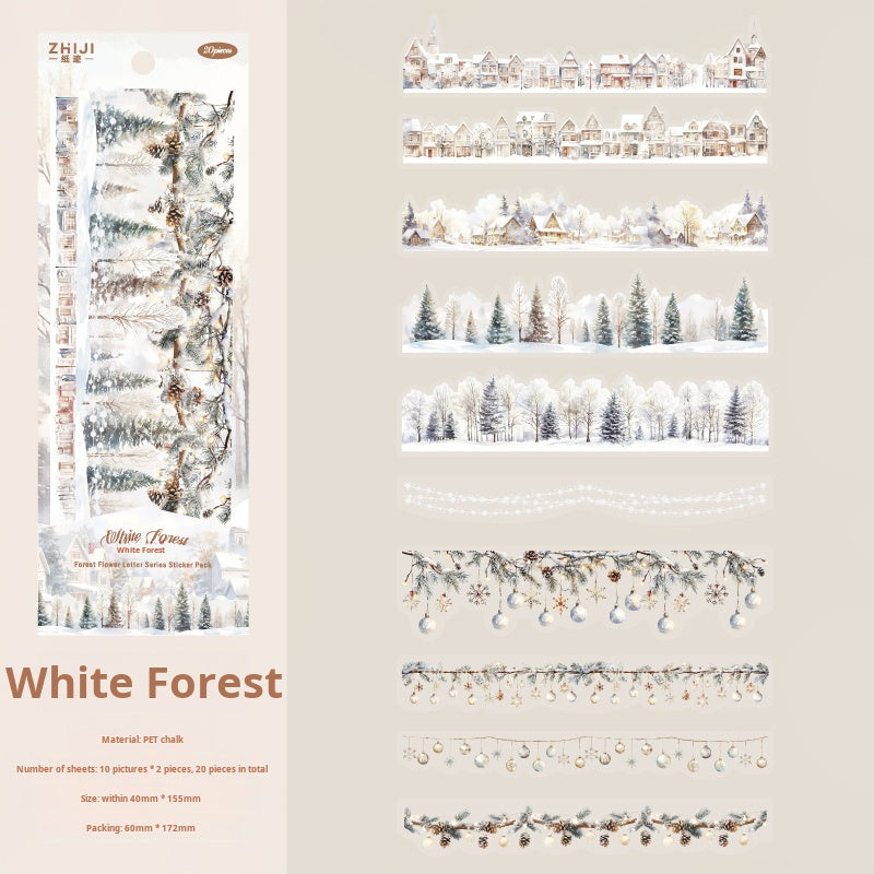 0517 Forest flower letter PET Sticker -20Pcs each pack