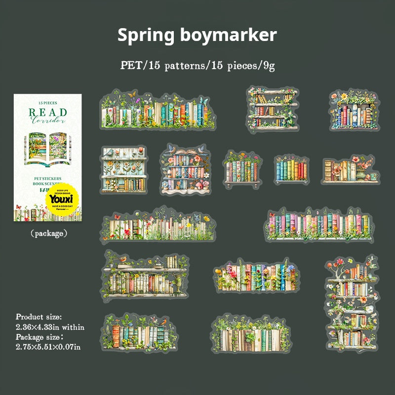 0410 Read Corridor Series PET Sticker -15Pcs each pack
