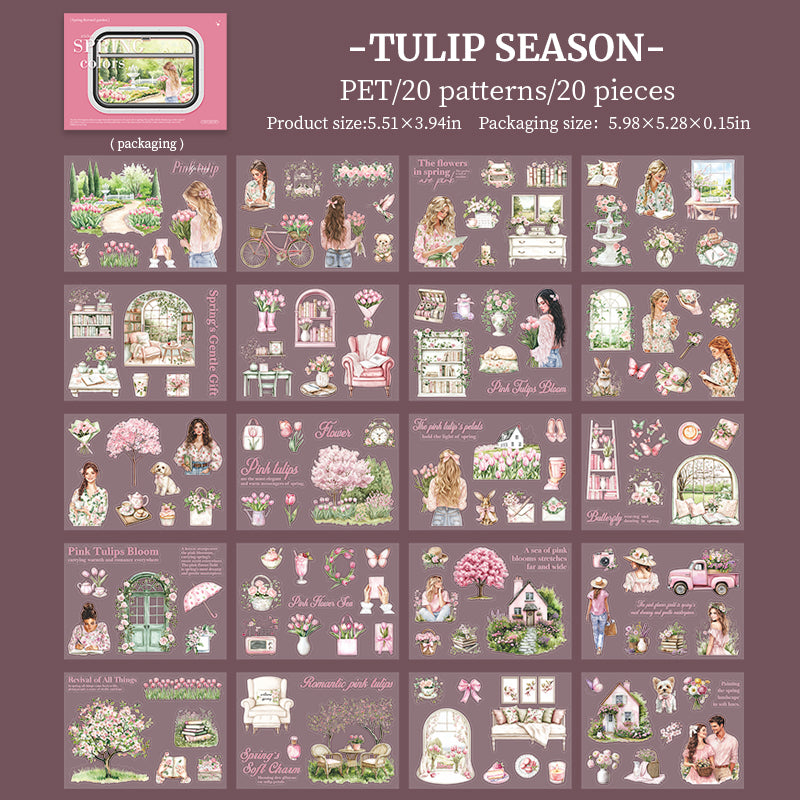Spring colors PET Sticker book -20Pcs each pack