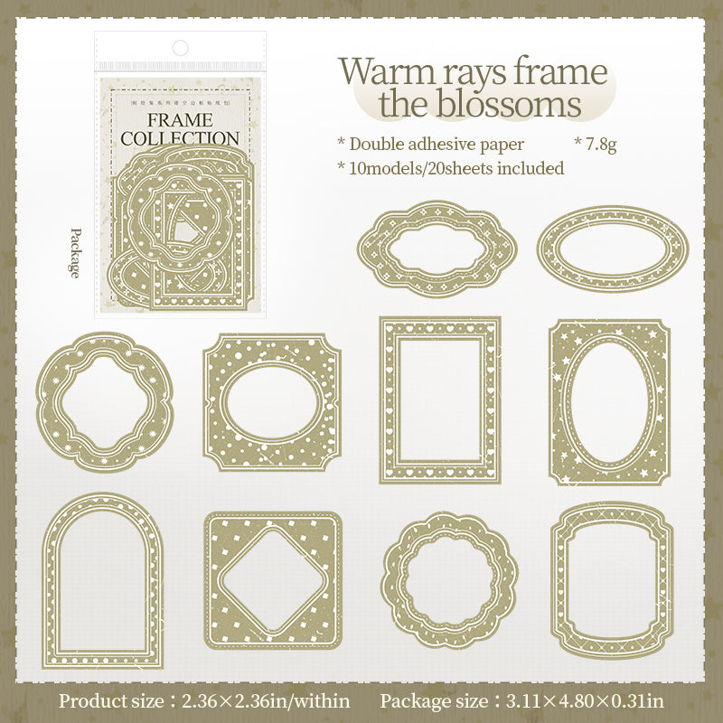 Frame collection die cut Solid Sticker -20Pcs each pack