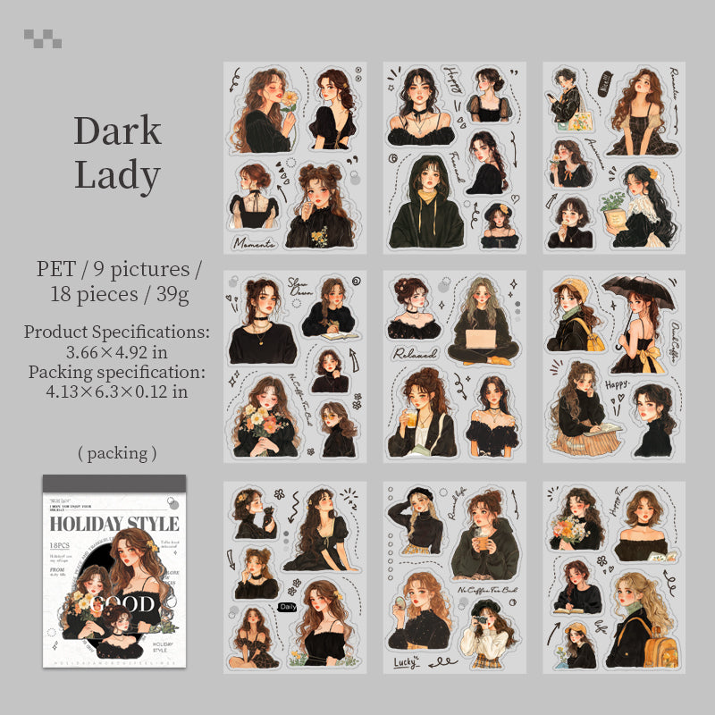 S-10- Stamp Sticker Series-12Pcs ĉiu pako