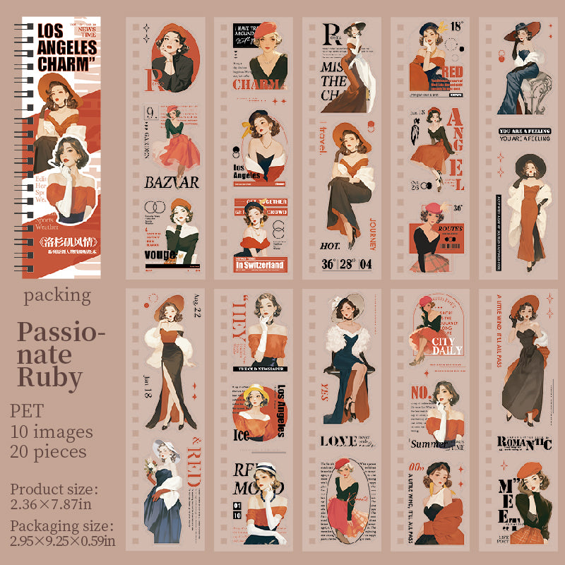 Fashion girl PET sticker book -20Pcs each pack