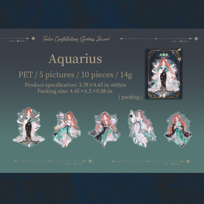 Zodiac PET sticker -10Pcs each pack
