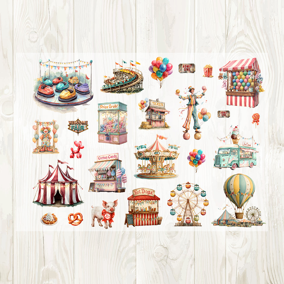 A4 Amusement park matte PET pre-cut large sticker 1 pack 1 sheets