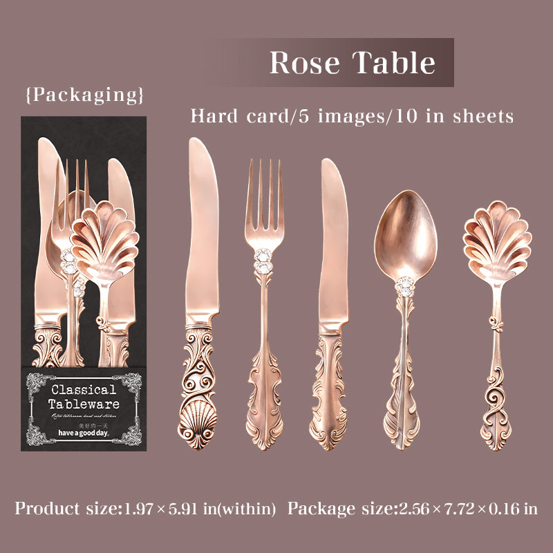 Classical tableware cardstock sticker -10Pcs each pack