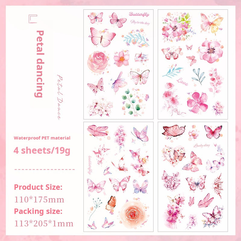 0227 Flower Music Series Sticker Book -4Pcs each pack