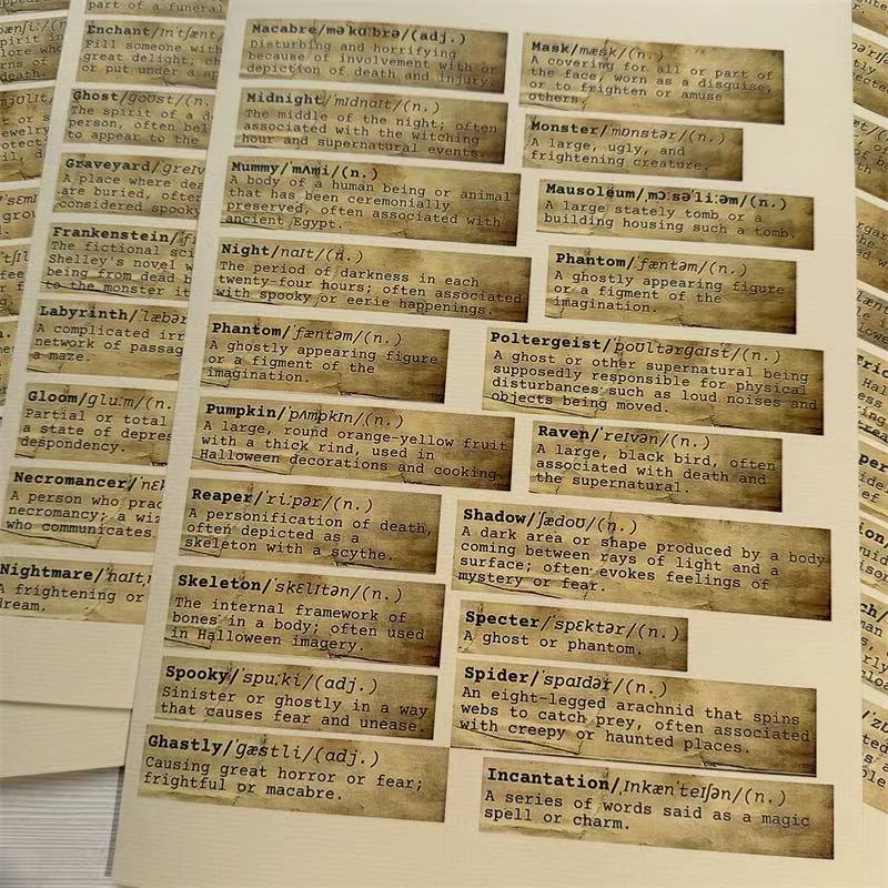 Labels close-up