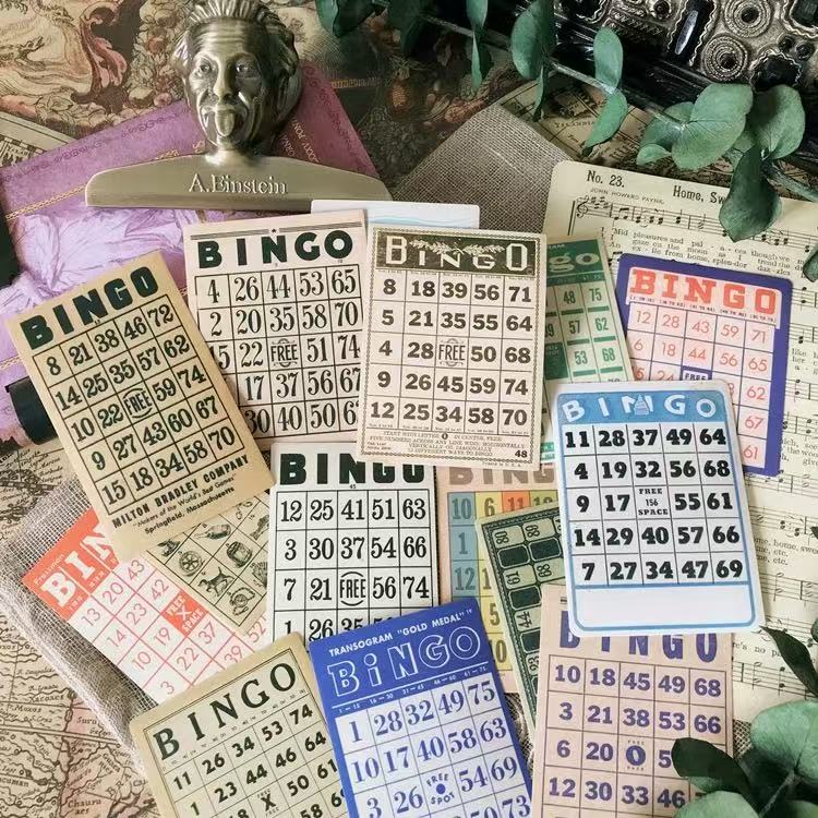 Vintage Bingo Travel solid Stickers -15Pcs each pack