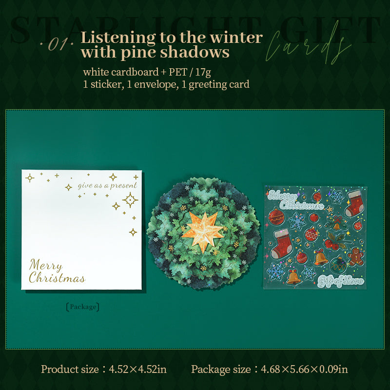 Christmas card PET & cardstock Mixed pack -4Pcs each pack