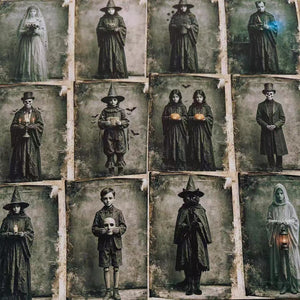 Vintage Gothic Halloween papers spread