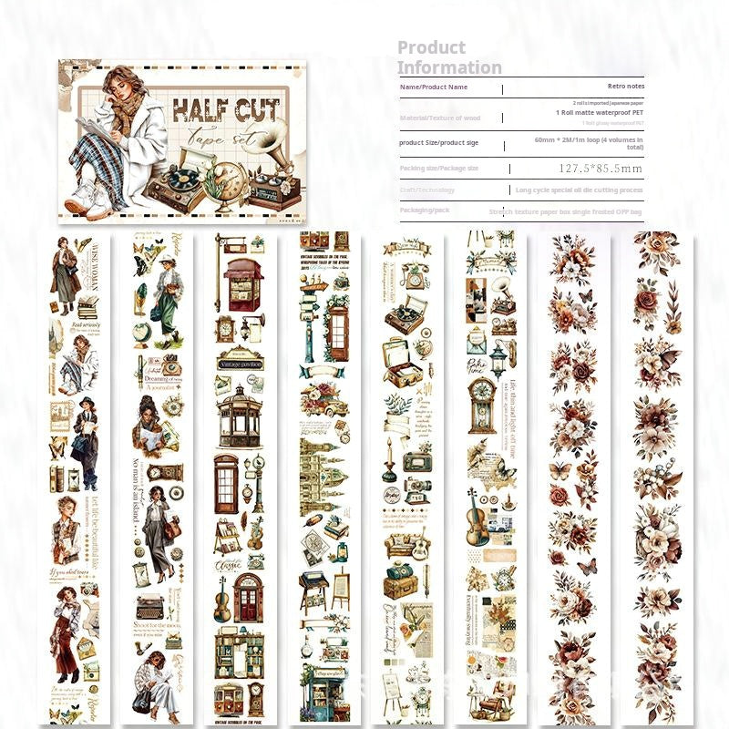 T-136- Vintage Notepad Tape Set *pre-cut