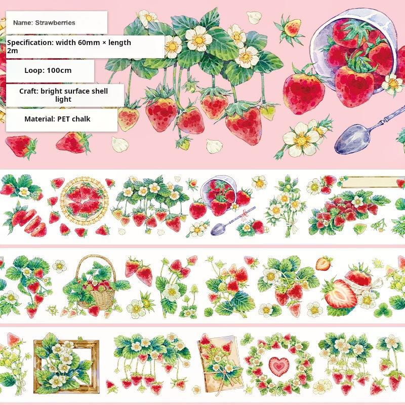 T-143- Strawberries PET tape -6cm*2m