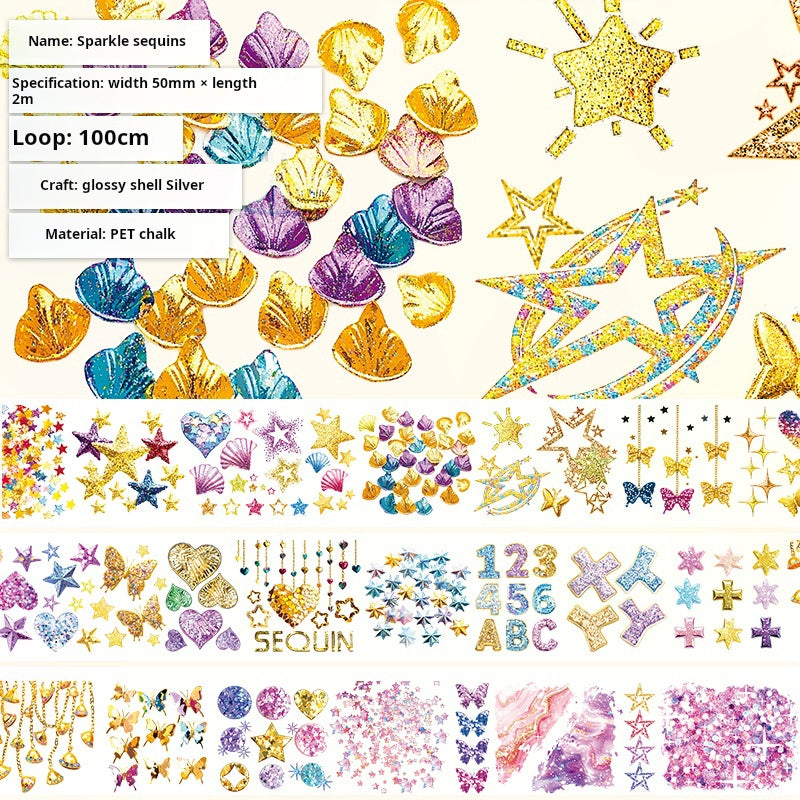 0616 T-249 Parkle sequins PET tape -5cm*2m