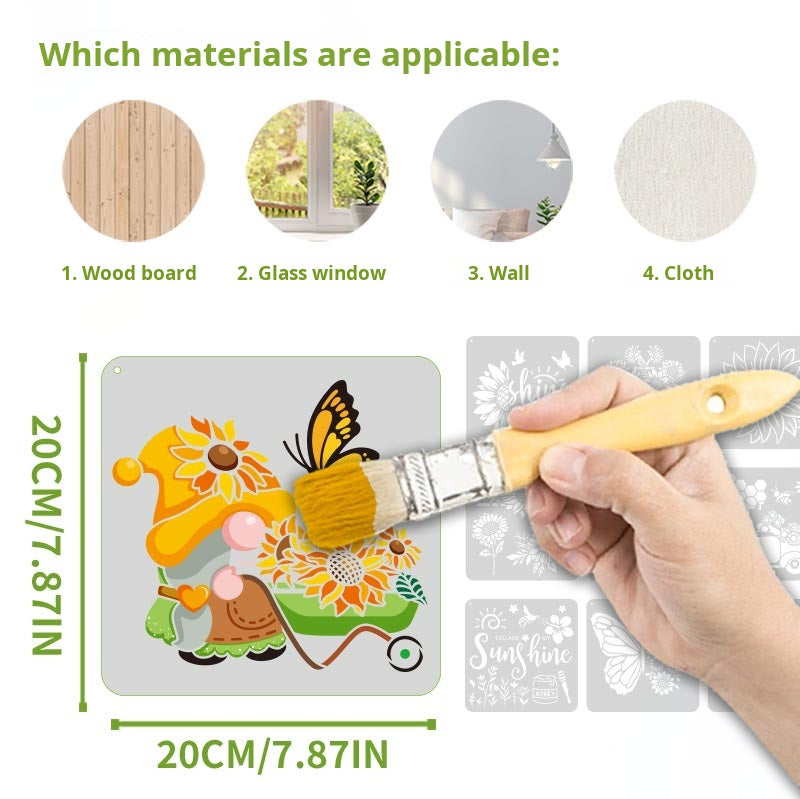 0621 Sunflower stencil -16Pcs each pack