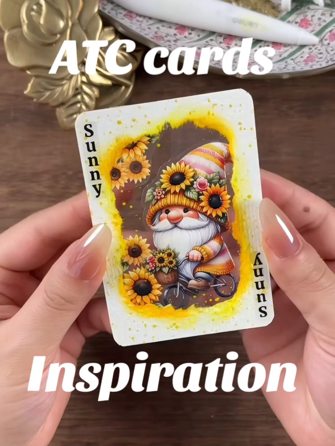 Sunny gnome ATC cards