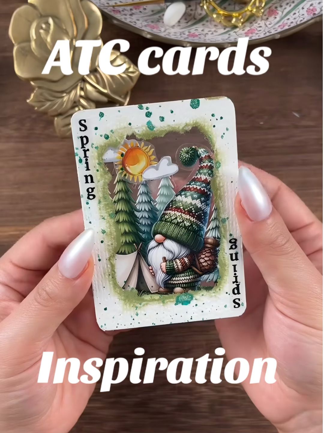 Spring gnome ATC cards