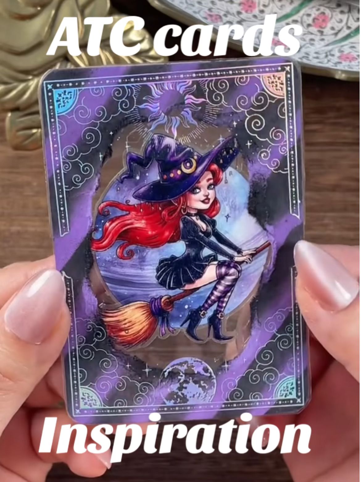 Purple witch ATC cards