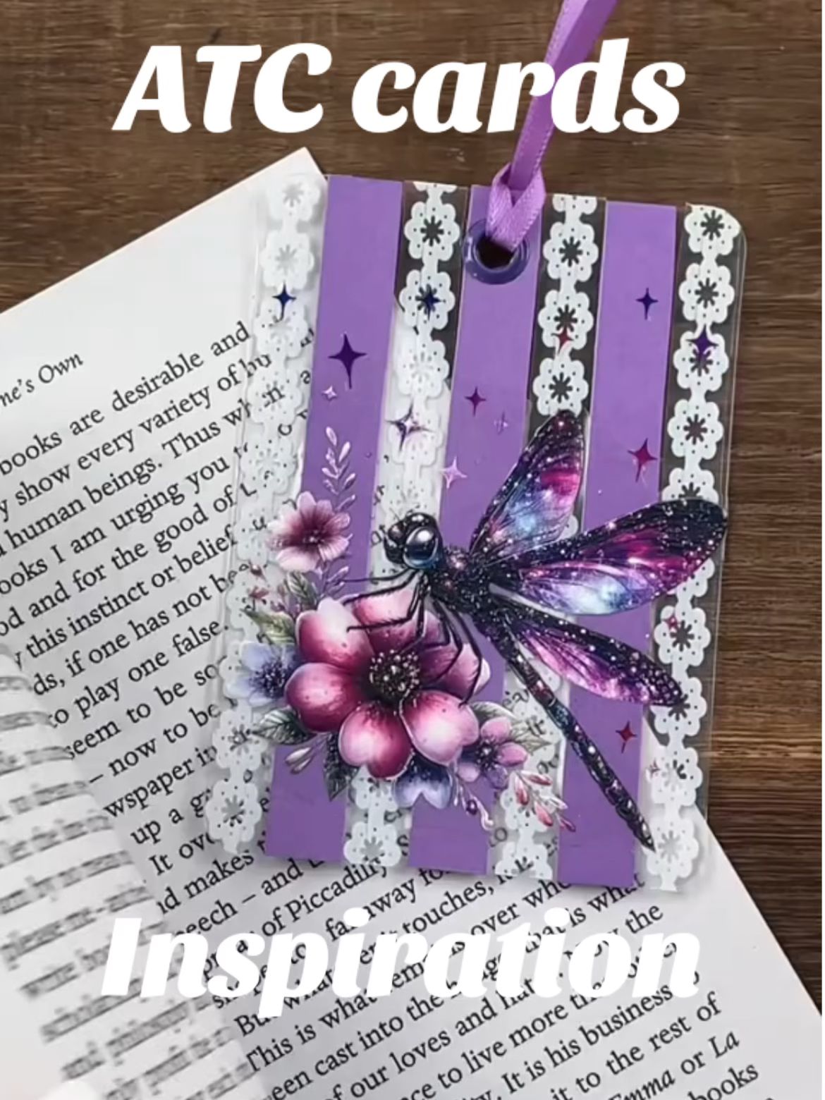 Dragonfly bookmark ATC cards