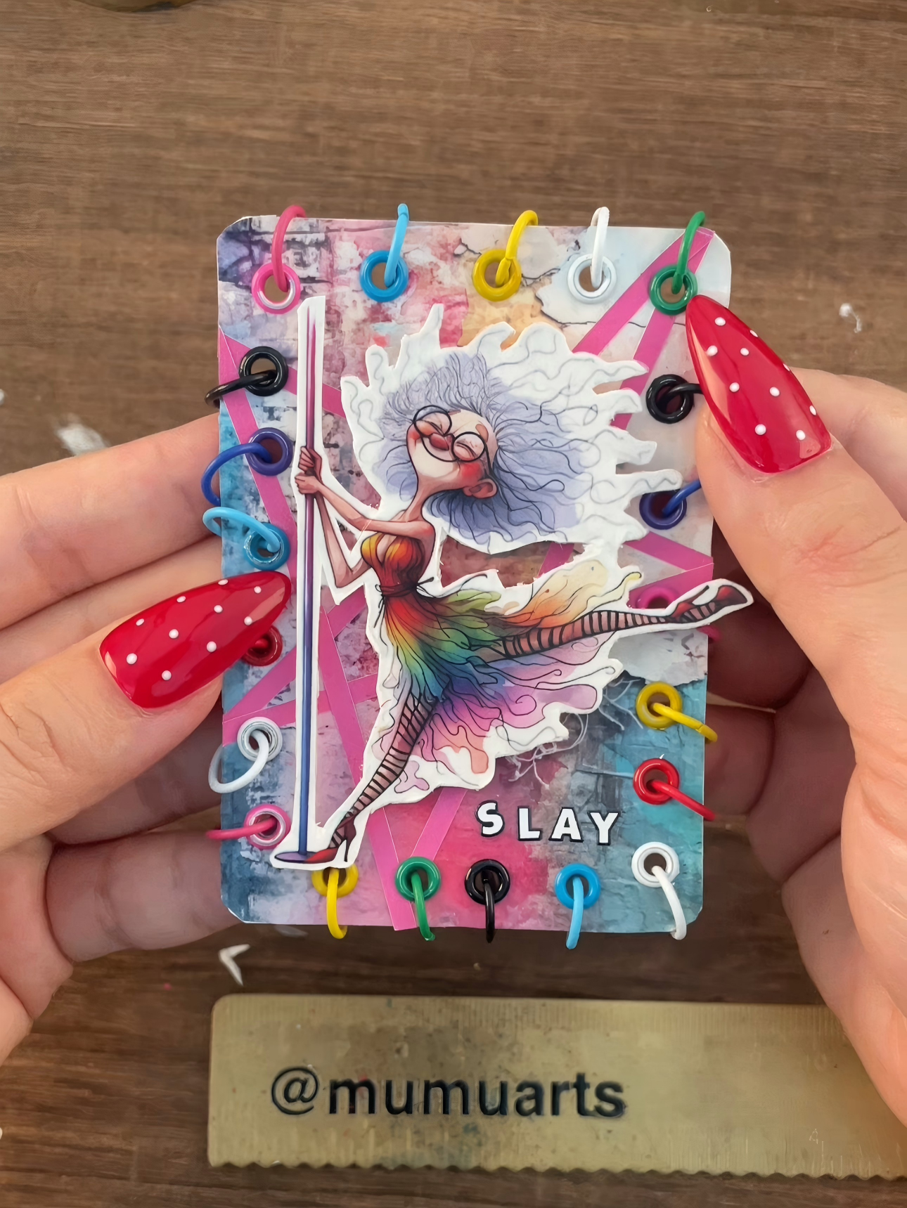 Used jump rings on ATC card ✨