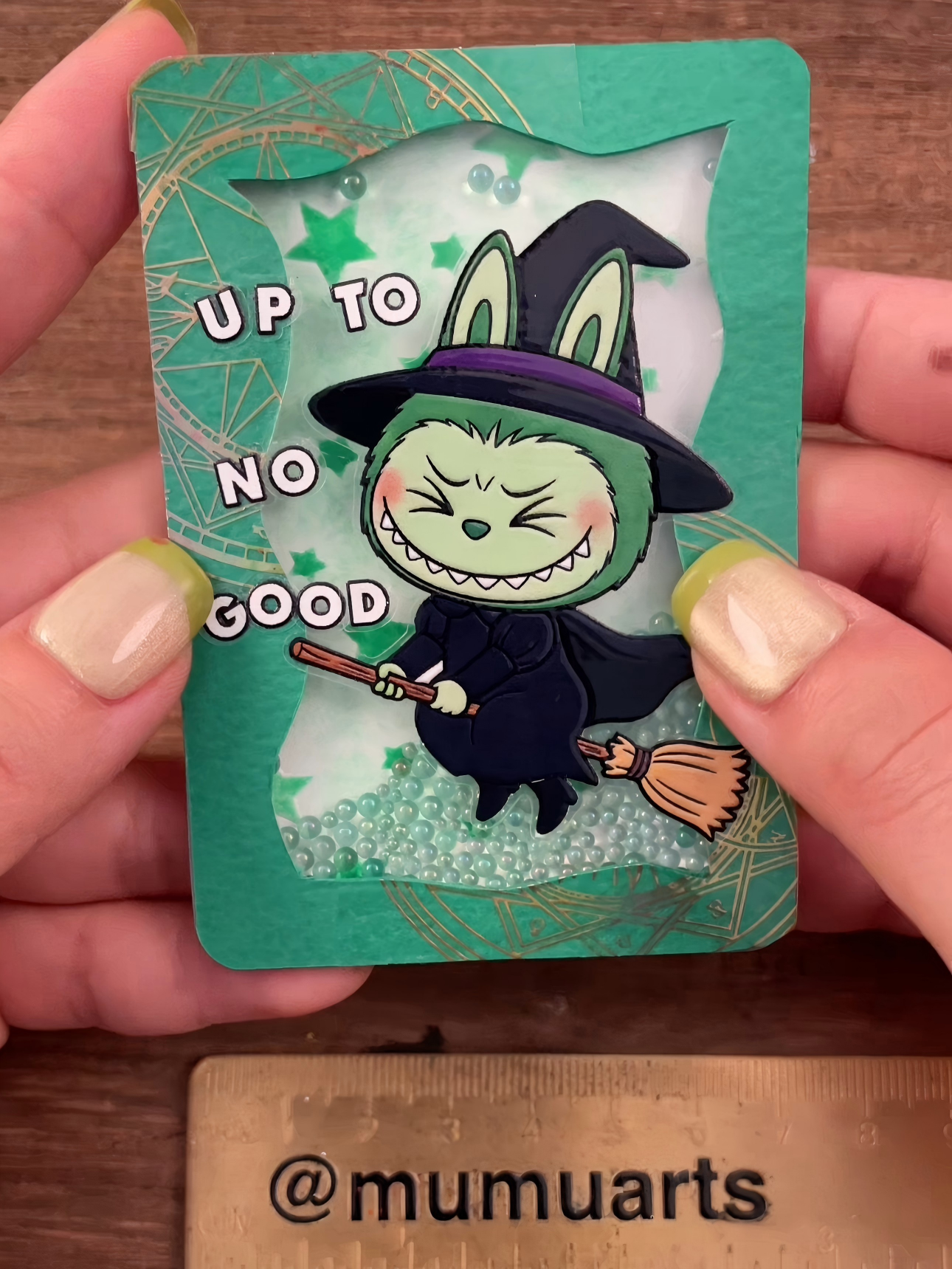 Wicked Witch Labubu ATC shaker 💚
