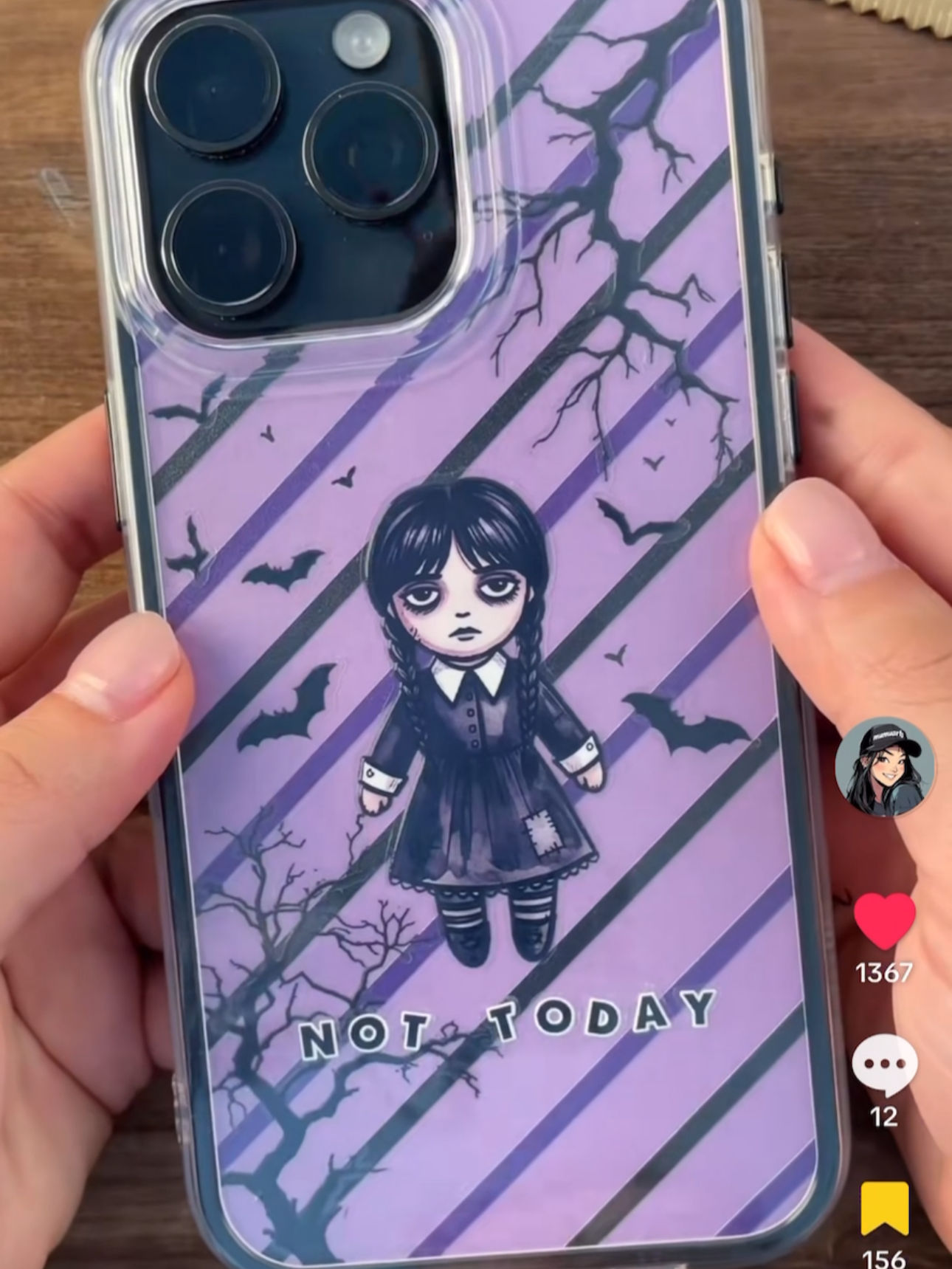 Wednesday-themed DIY phone case 🖤