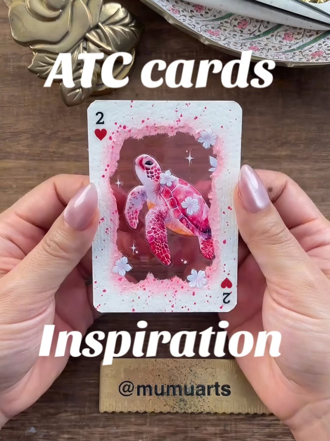 Pink turtle ATC cards
