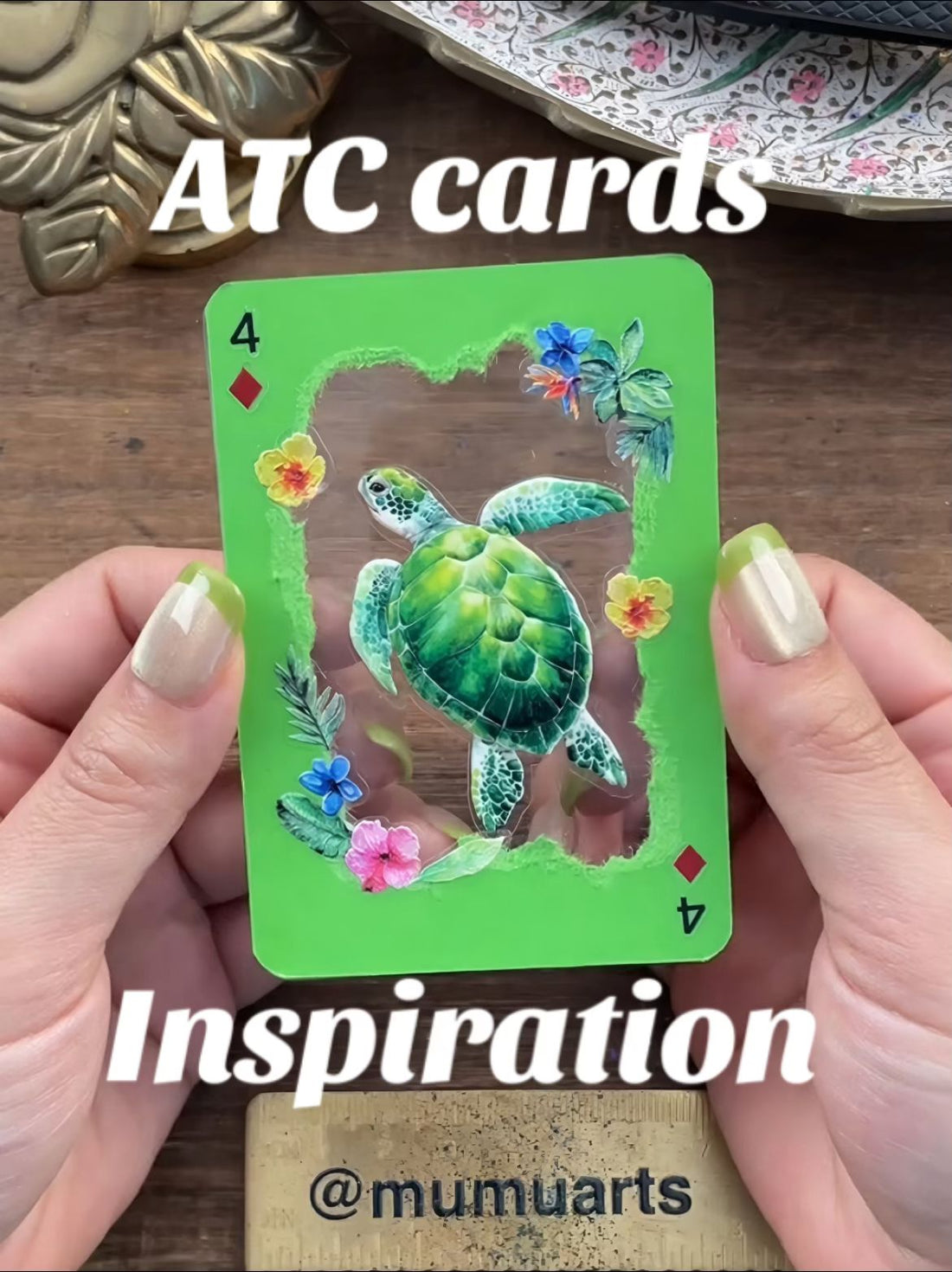 Green turtle 💚 ATC cards – Goodiesforsoul