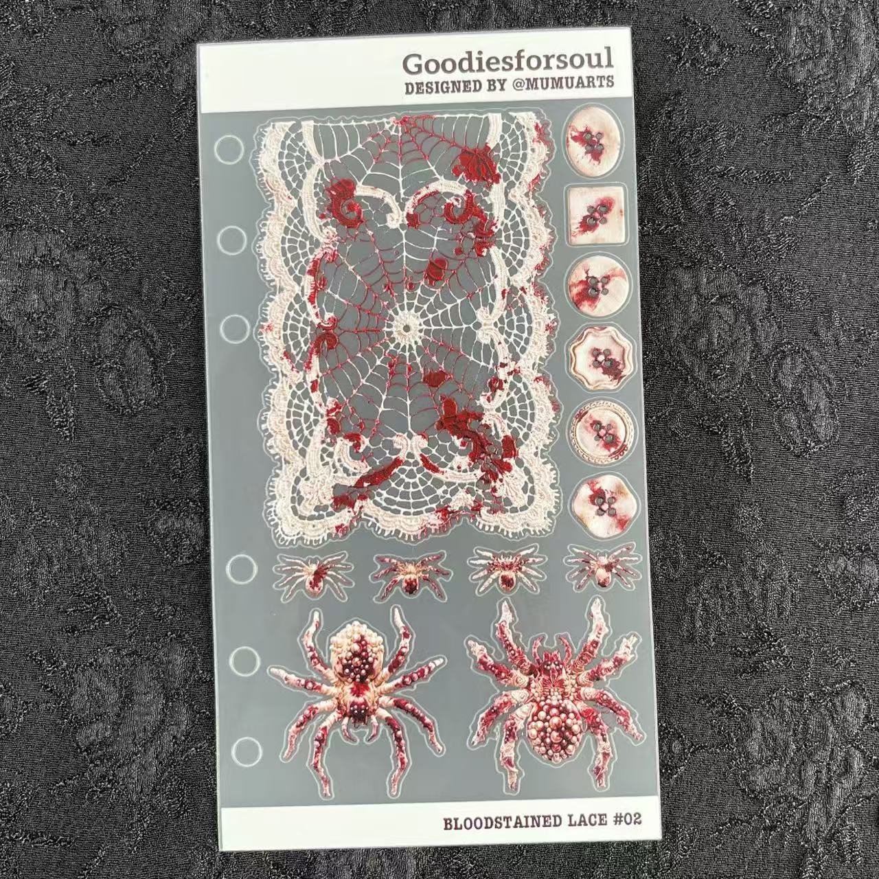 3D Bloodstained Lace PET Sticker