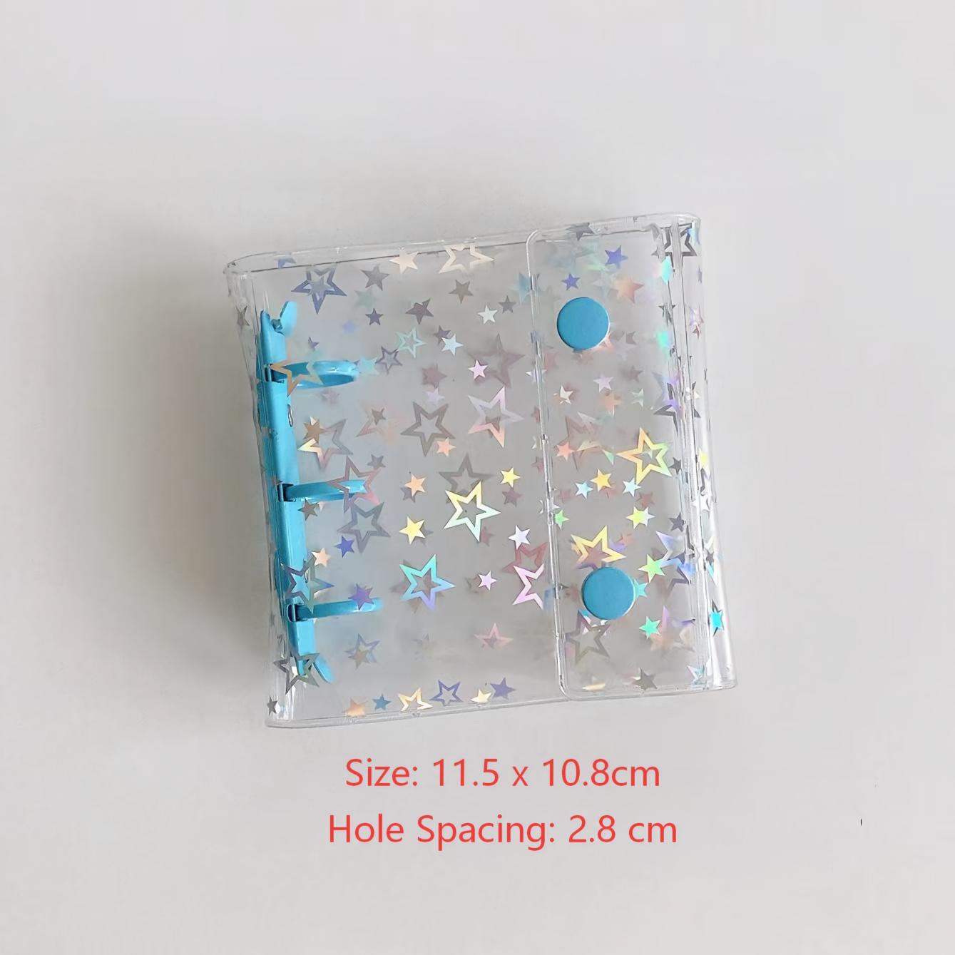 A8 Laser Stars Clear Binder With Button *not contain insert pages
