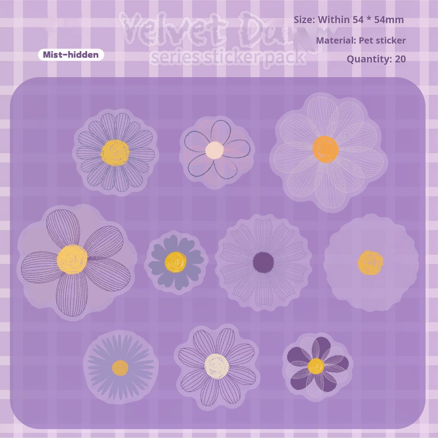 1022 Daisy PET sticker -20Pcs each pack