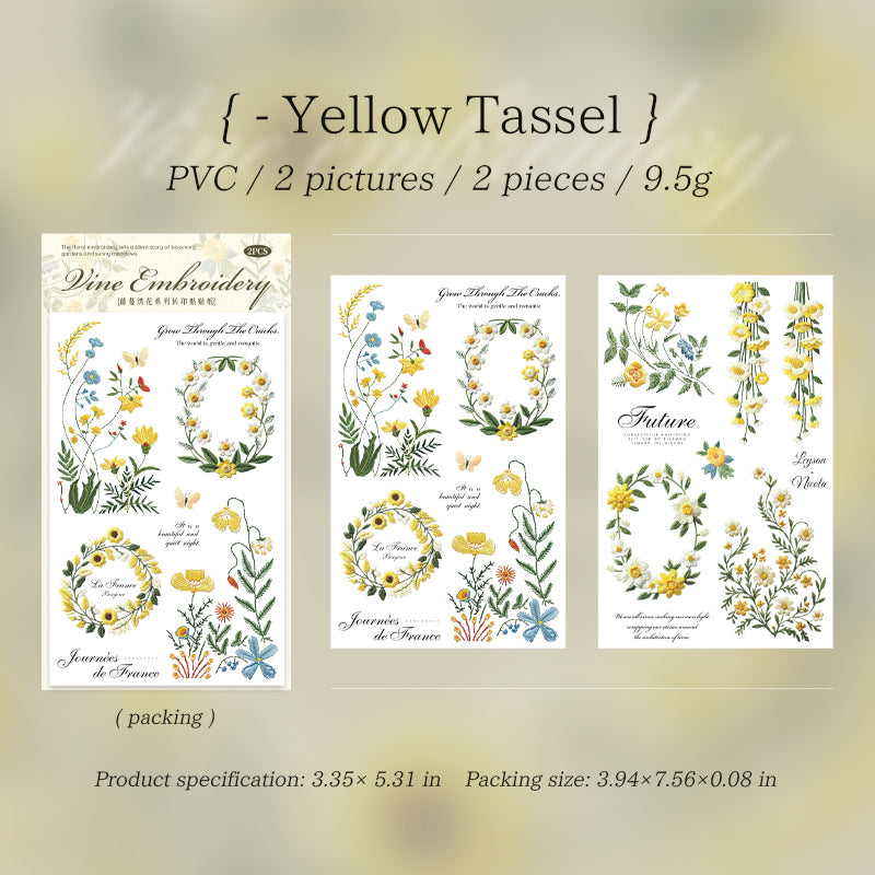 1229 Flowers transfer, rub on sticker -2Pcs each pack