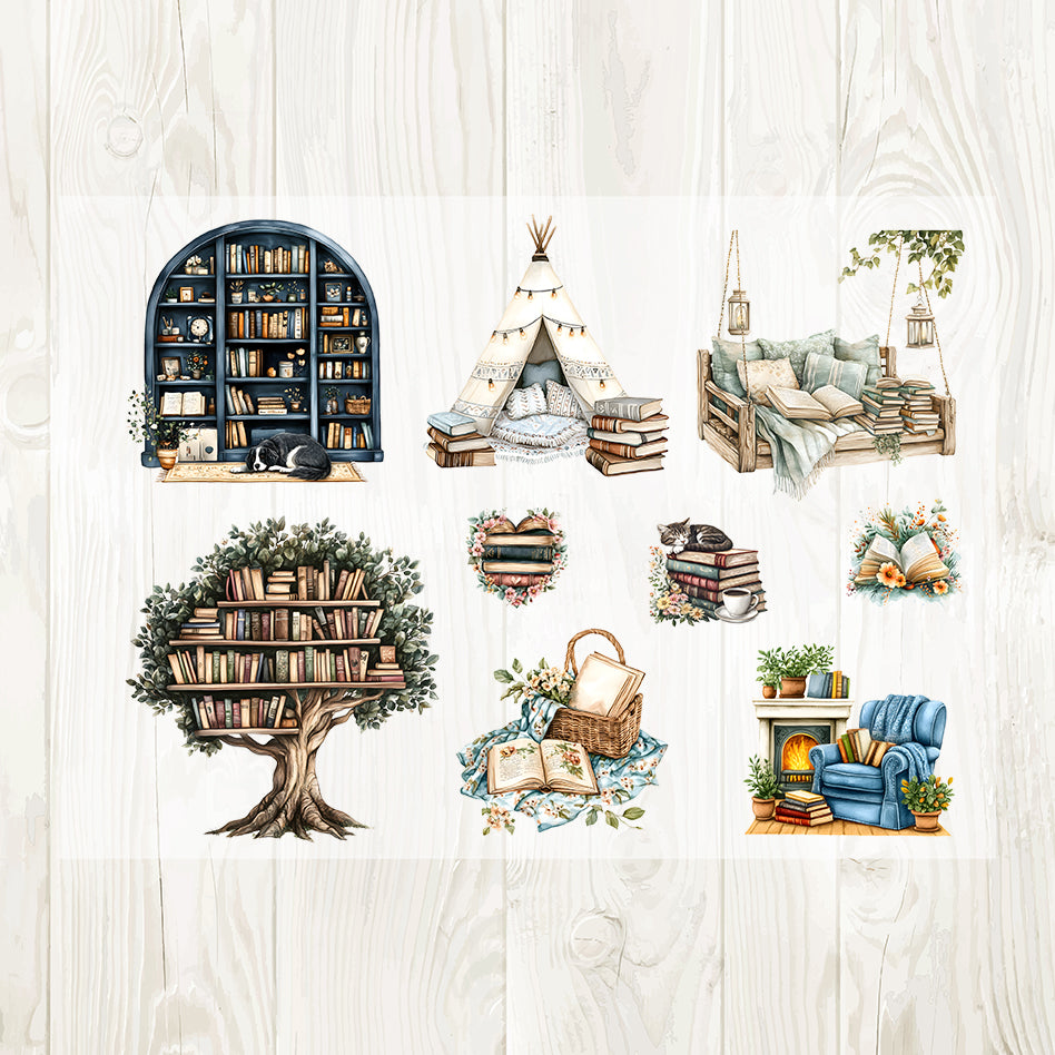 A4 Reading Corner matte PET pre-cut large sticker 1 pack 2 sheets