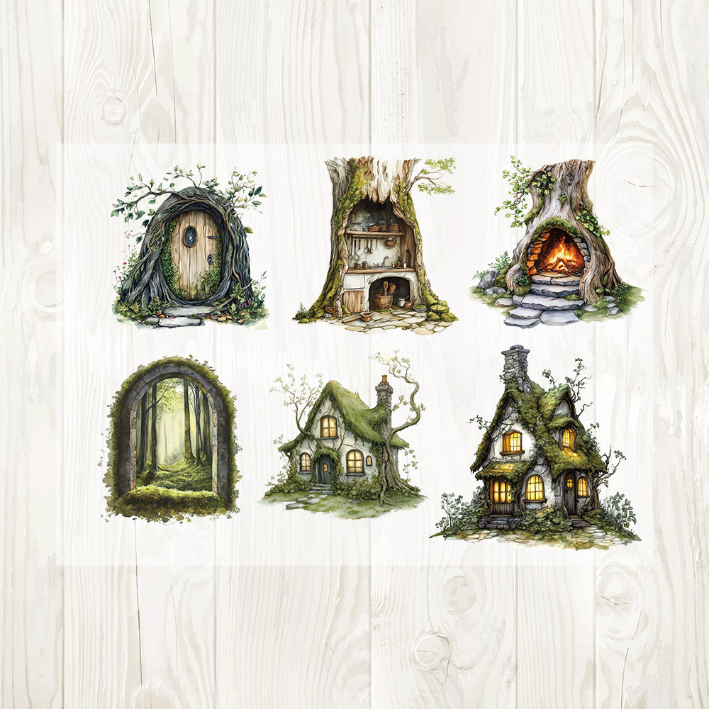 A4 Enchanted Forest Corner matte PET pre-cut large sticker 1 pack 3 sheets
