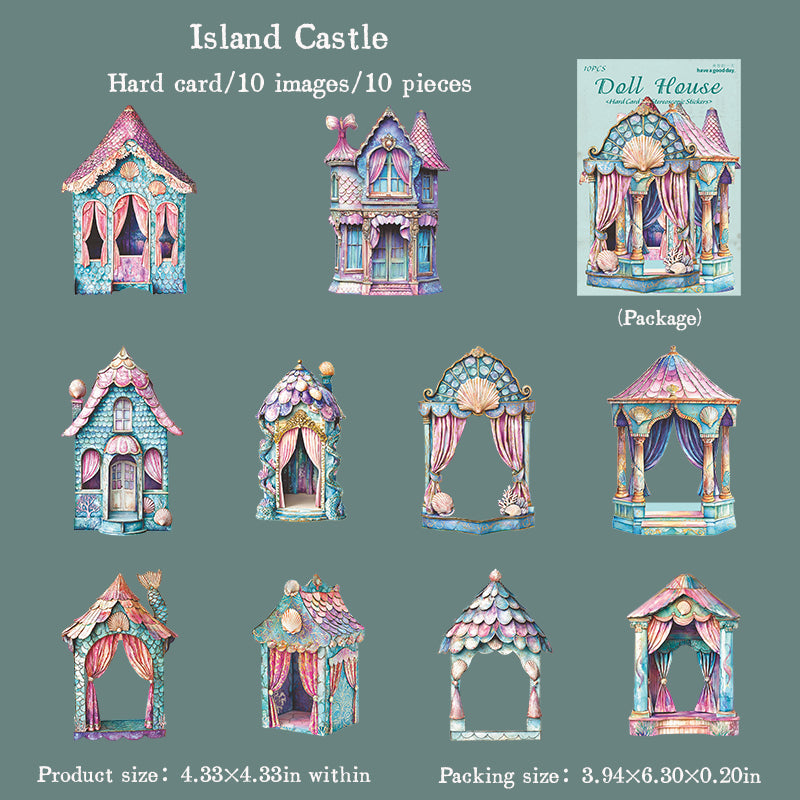 0826 Doll house cardstock die cut Sticker -10Pcs each pack