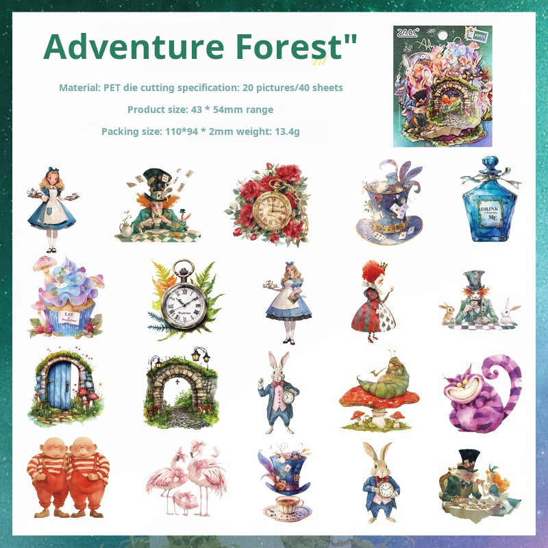0619 Alice and the Little Prince PET Sticker -20Pcs each pack