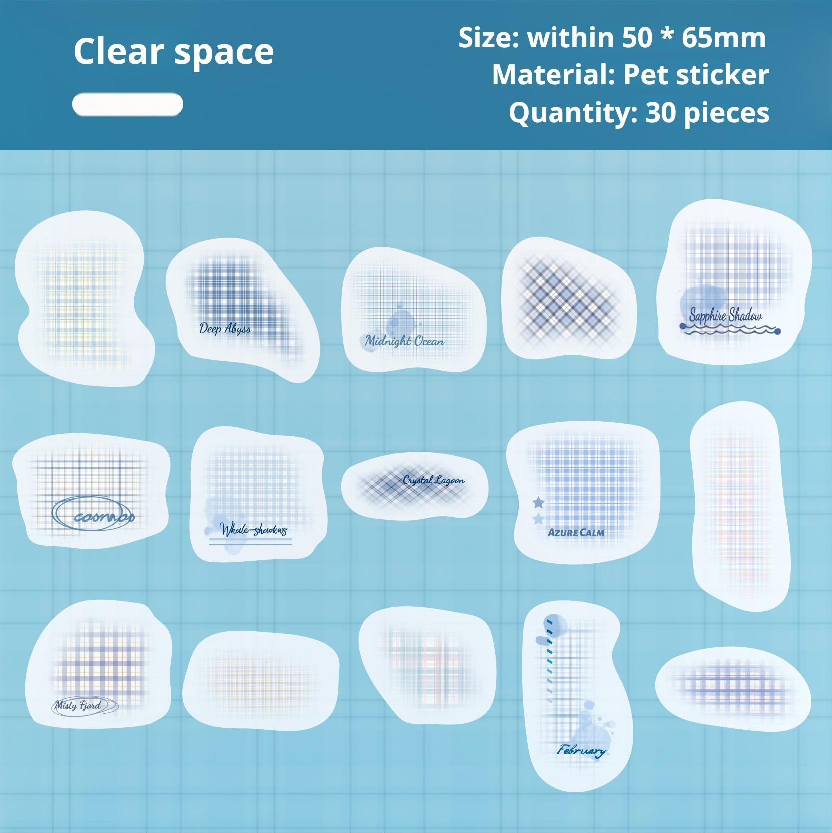 0723 Lattice PET sticker -30Pcs each pack
