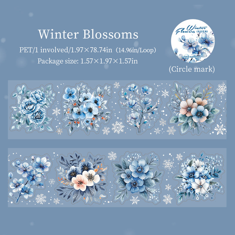 1101 Winter flowers pre-cut PET tape -5cm*2m