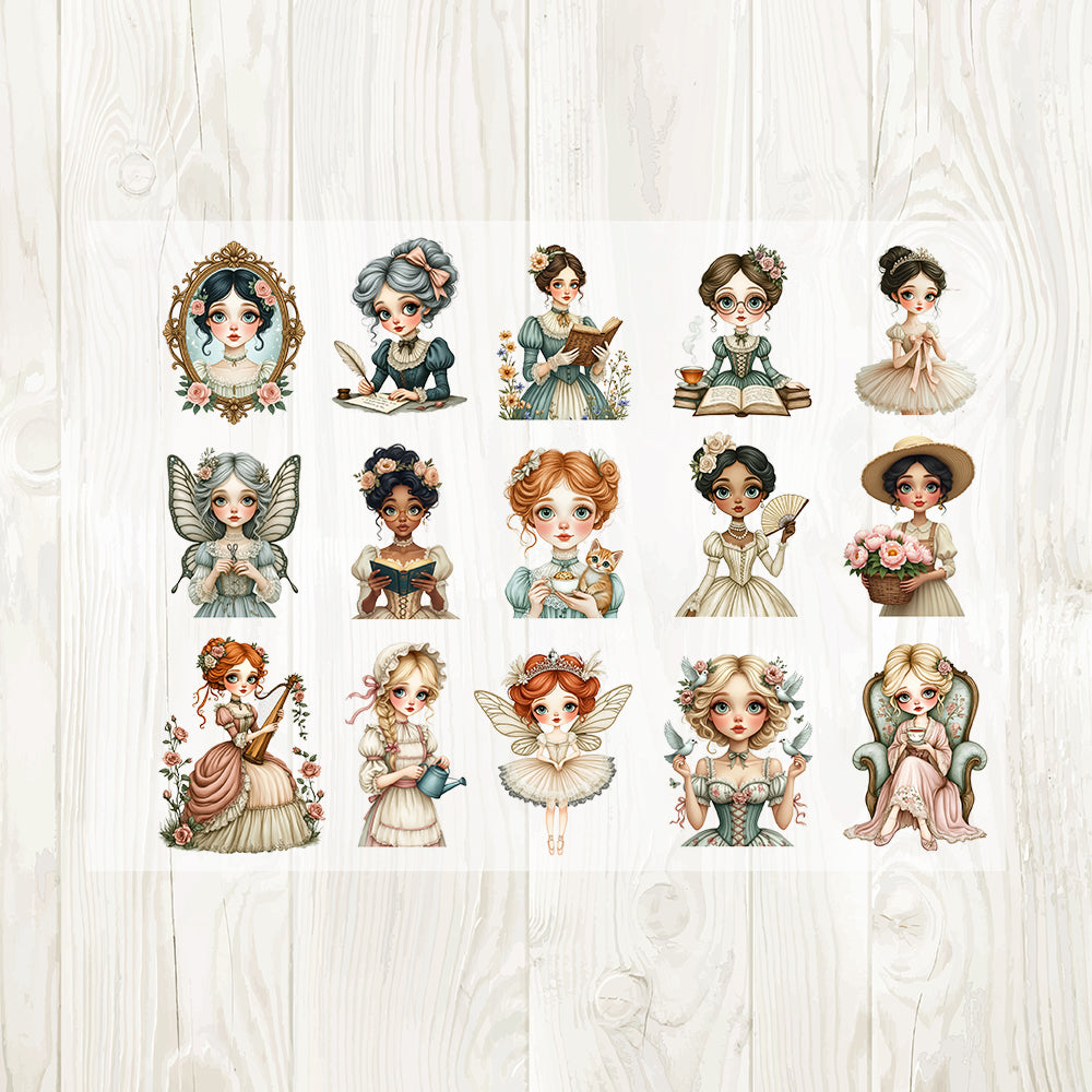 A4 Big-eyed doll matte PET pre-cut large sticker 1 pack 2 sheets