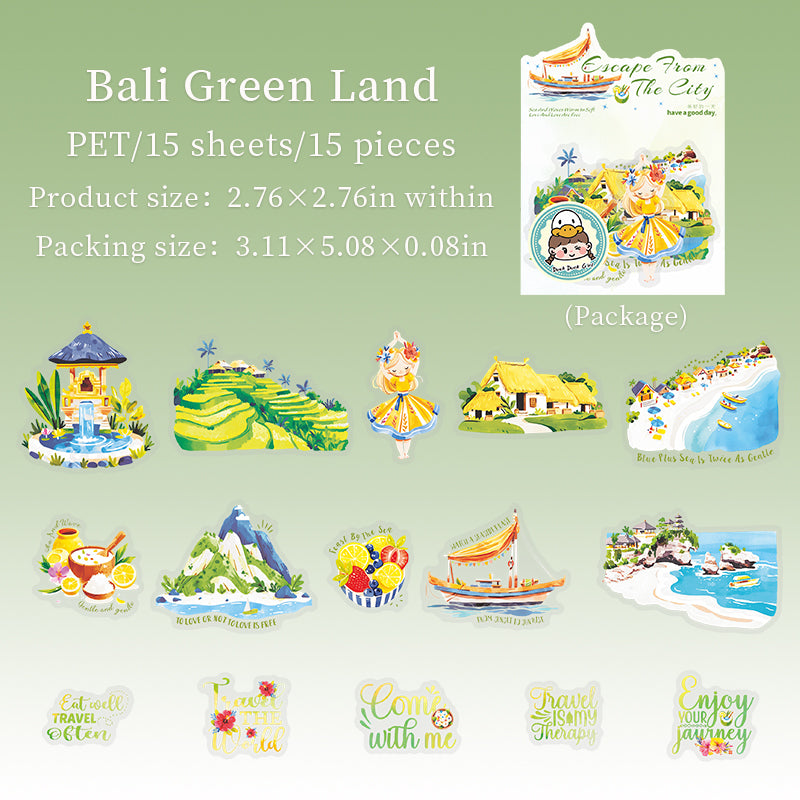 0529 Escape city plan PET Sticker -10Pcs each pack