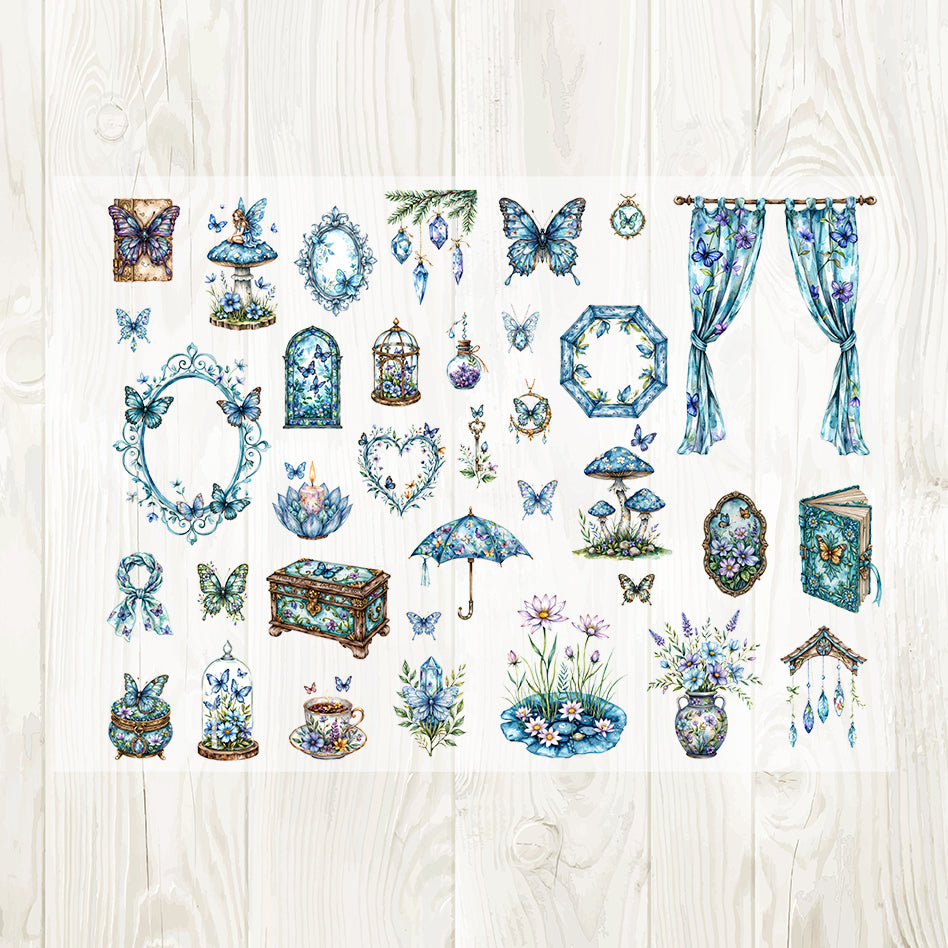 A4 Butterfly World matte PET pre-cut large sticker 1 pack 3 sheets