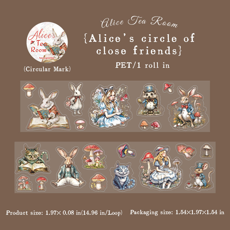0708 Alice in Wonderland PET tape *pre-cut -5cm*2M
