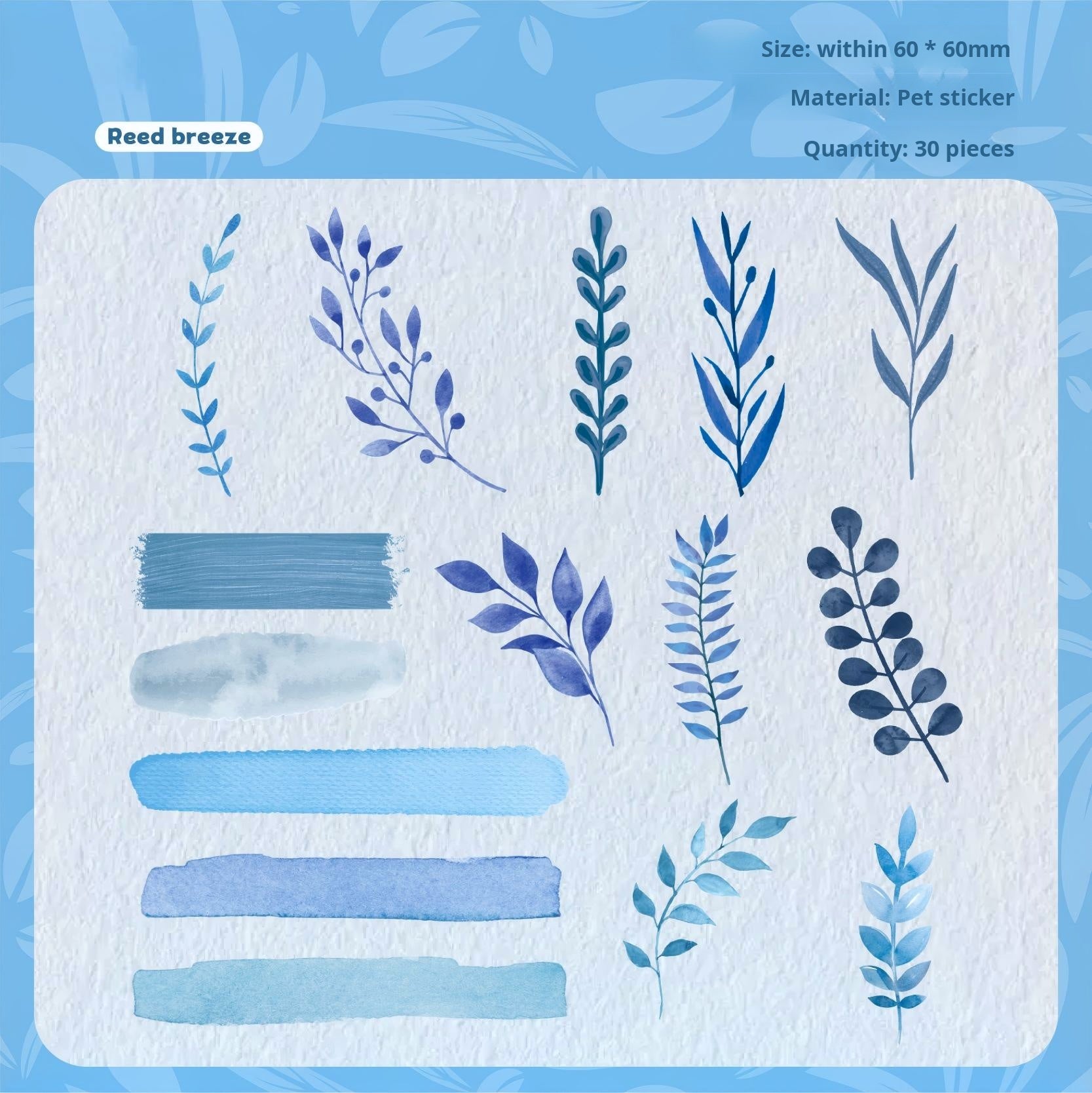 1011 Leaves PET sticker -30Pcs each pack