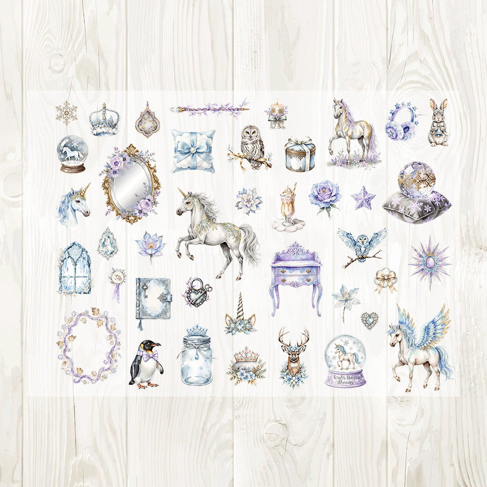 A4 Purple Fantasy matte PET pre-cut large sticker 1 pack 3 sheets