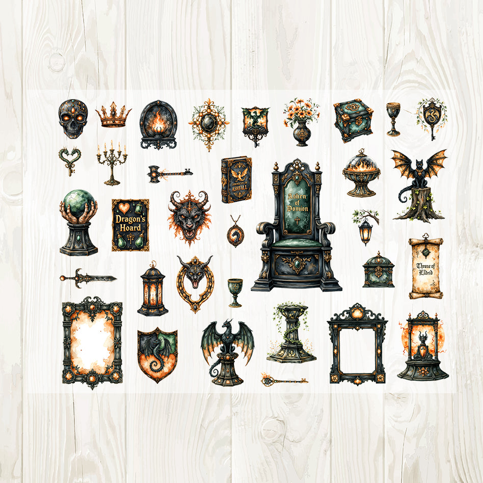 A4 Dragon queen matte PET pre-cut large sticker 1 pack 3 sheets