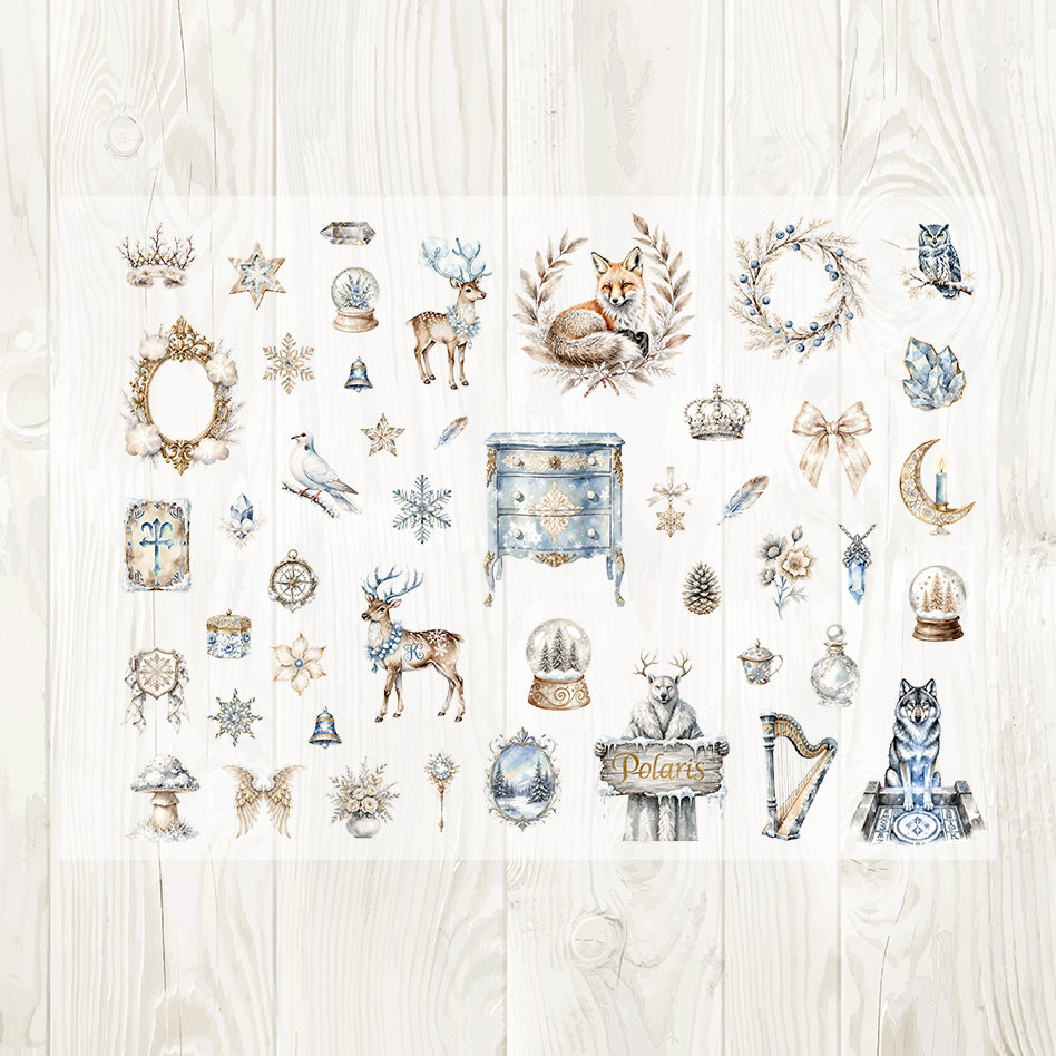 A4 Beautiful Ice World matte PET pre-cut large sticker 1 pack 3 sheets