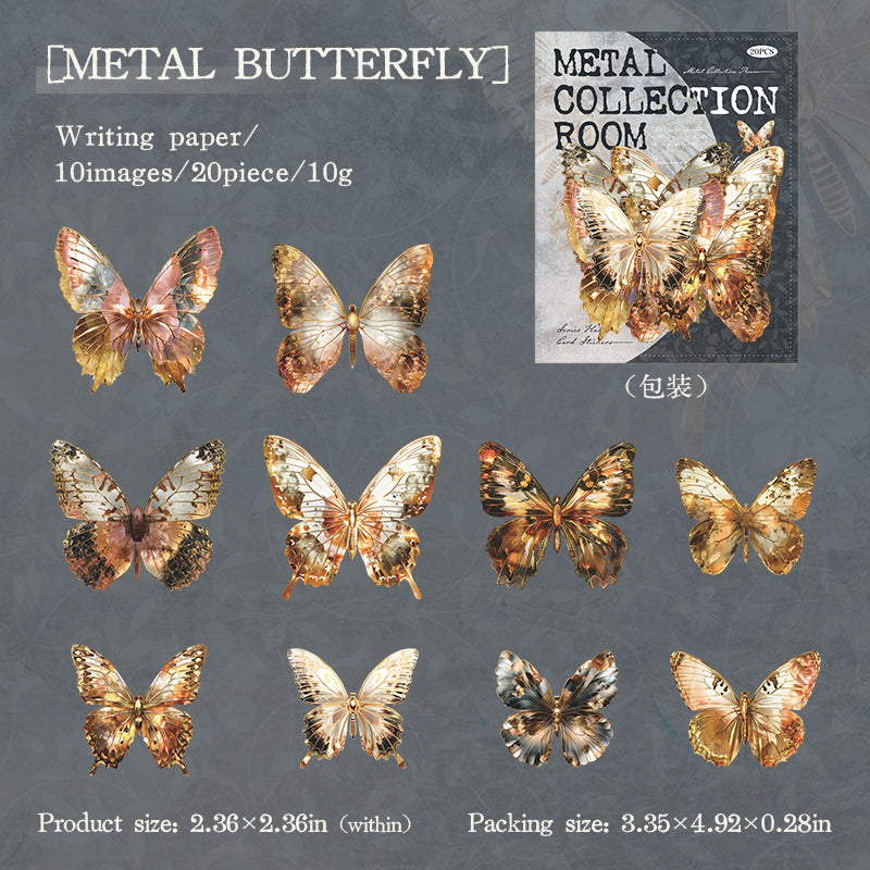 0816 Metal collection room cardstock Sticker -20Pcs each pack