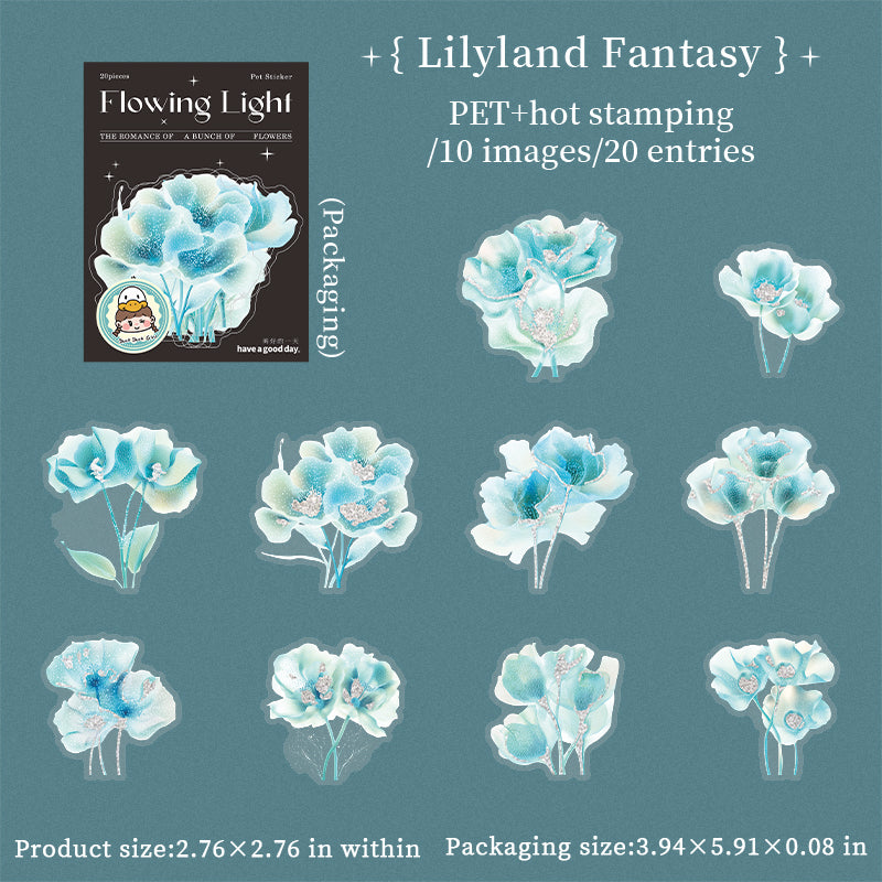 0623 Flower PET Stickers -20Pcs each pack